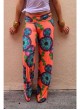 Women's High Waisted Print Trousers